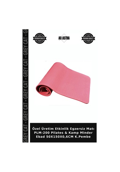 Özel Üretim Etkinlik Egzersiz Matı Plm-200 Pilates & Kamp Minder Ebad 50x150x0,6cm K.pembe