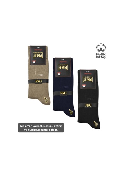 Pamuklu Erkek Soket Çorap - 3 Çift - Dikişsiz - Eyfel - 16656 - Set 2 Diğer