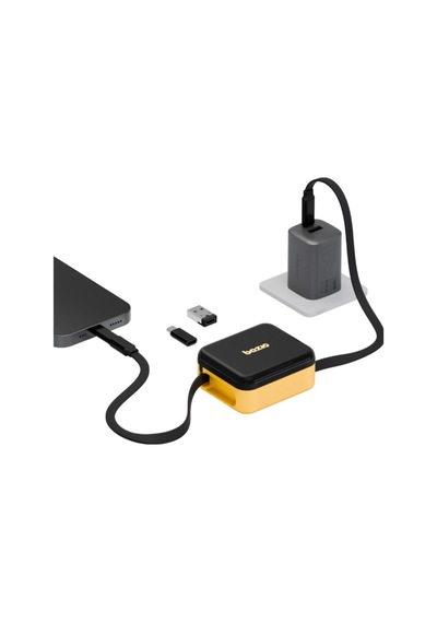 Kablo Ve Kart Düzenleyici 60w Şarj Kablosu Type-c/lightning/micro 5in1 Kamp/araç/ev İçin Kullanım Siyah