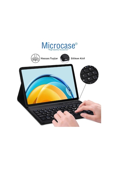 Samsung Uyumlu Tab A8 Sm-x200 Bluetooth Klavyeli Standlı Kılıf-pembebkk4