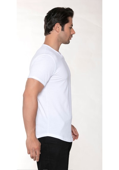 Black Horn Erkek Pis Yaka %100 Pamuk Salaş T-Shirt