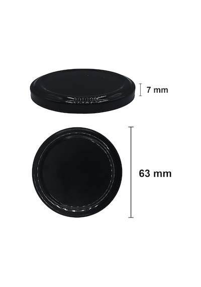 Afracam 210 Ml Siyah Metal Kapaklı Şeffaf Cam Kavanoz 9 Adet