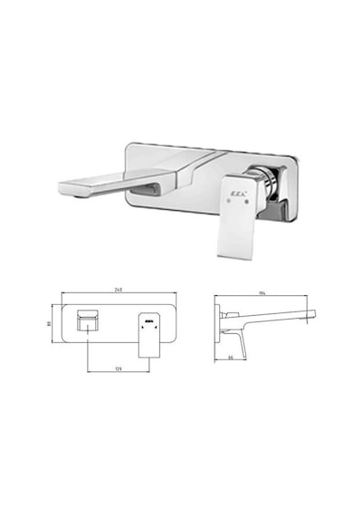 Eca Tiera Ankastre Gömme Lavabo Bataryası Set 102167605-K+102166601
