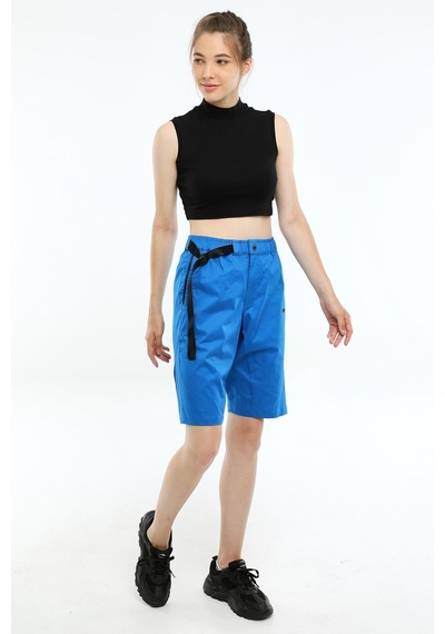 Maraton Sportswear Comfort Kadın Basic Saks Şort 19992-saks Saks