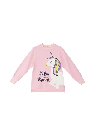 Denokids Mshb&g Unicorn Kız Çocuk Sweatshirt Tayt Takım Gülkurusu