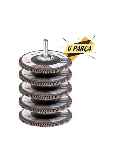 6 Parça Ugr Metal Ahşap Flap Disk Zımpara115Mm Set Matkap Aparatı