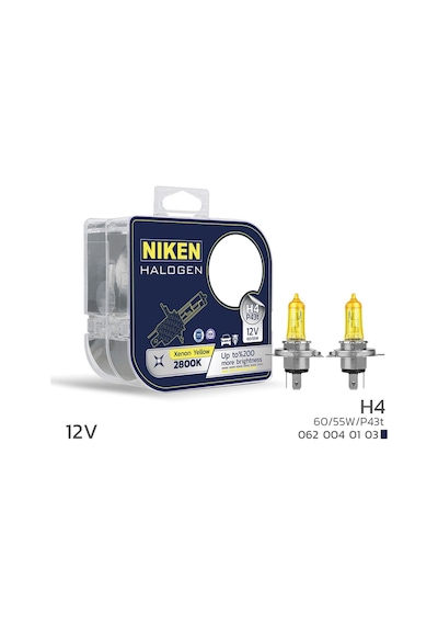 Niken Yellow 12v 55w H4 Halojen Sarı Işık Ampul 2800k 1550 Lumen