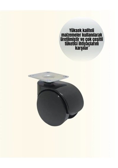 Dayanıklı Kilitsiz Mobilya Tekerleği 6 Cm 4 Adet Sarı