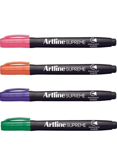 Supreme Permanent Marker Pembe - Mor - Turuncu - Yeşil