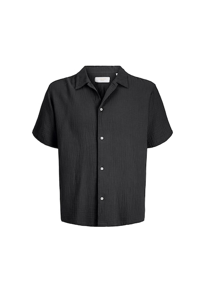 Jack & Jones Jack Jones Erkek Rakat Kesim Kısa Kollu Gömlek 12291812 Siyah