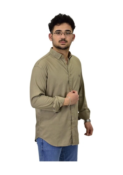 Erkek Büyük Beden Spor Likralı Gömlek Bgl-st04486 Bej