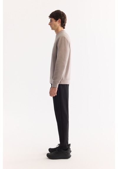 Avva Erkek Gri Bisiklet Yaka Soft Touch Baskılı Polar Regular Fit Sweatshirt A52y1269