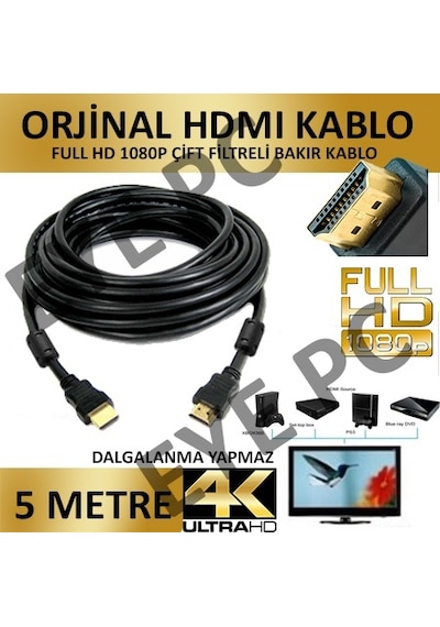 Hdmi Kablo Tv Uydu Arasi Laptop Tv Arasi 5 M Kablo