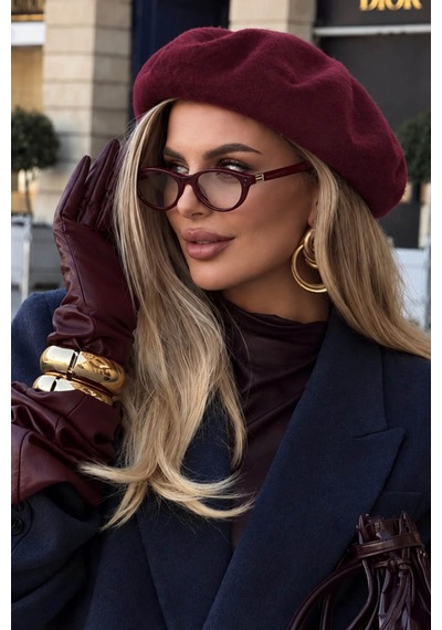 Aldaıyr Fransız Ressam Avusturalya Yünü Keçe Bere Siyah Avusturalyan Bere Bordo