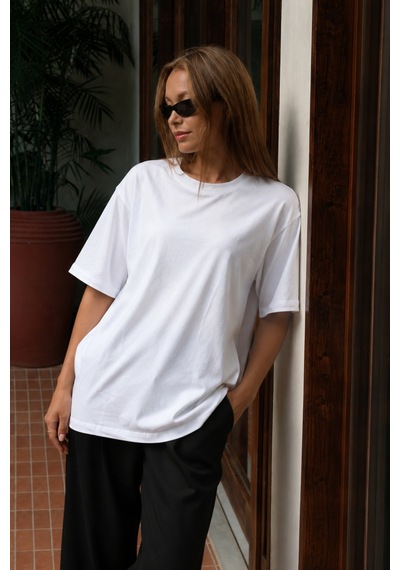 Armonika Kadın Beyaz Yuvarlak Yaka Kısa Kol T-shirt Arm-26y137004