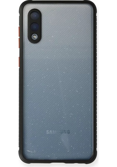 Newface Samsung Uyumlu,  Galaxy A02 Kılıf Miami Şeffaf Silikon - Siyah