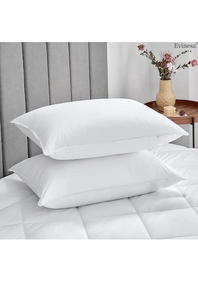 Silikon Dolgulu 50x70 Microfiber Yastık - Beyaz Açık Indigo