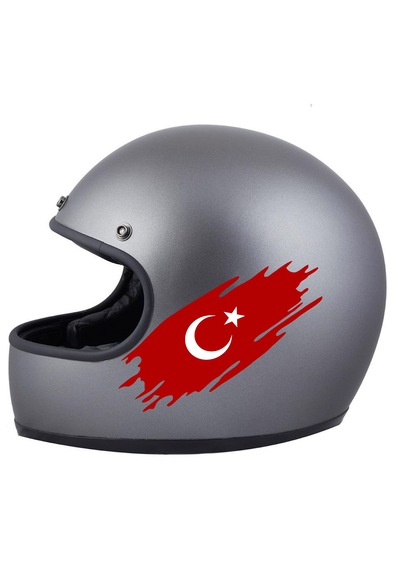 Türk Bayragı Sticker - Ay Yıldız Sticker -yırtıklı Paçalı Türk Bayrağı Türk Bayrak Sticker - 00362 10X4 Cm