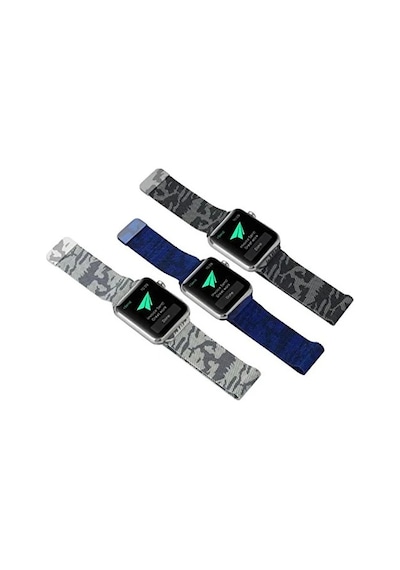 Ally Apple Watch Uyumlu   7-8 45mm 6-5-4 44mm Kayış Kordon Metal Milano Loop Kamuflaj 3-2-1 42mm- 5775