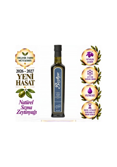 Boztepe Natürel Sızma Zeytinyağı 2026 - 2027 Soğuk Sıkım Filtresiz 500 ML