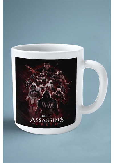 Assassin's Creed Oyun Baskılı Kupa Bardak Çift Taraflı Kişiye Özel Model 15 Çok Renkli