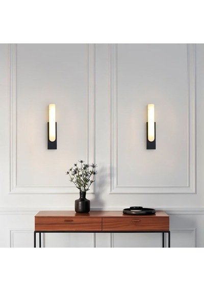 2 Adet 10 Watt, 3200 Kelvin Dekoratif Led Aplik İç Ve Dış Mekan Aydınlatma Armatürü Led Duvar Apliği Gün Işığı - Sarı