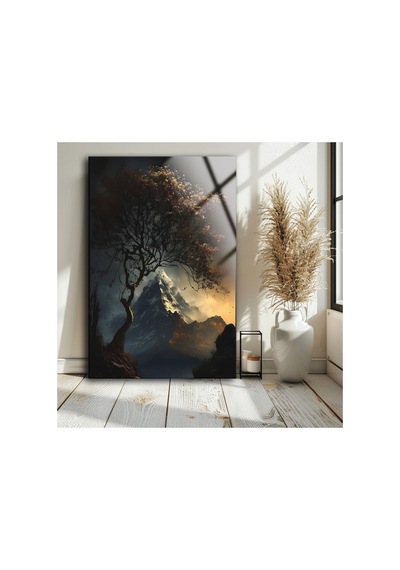 Doğa Ve Asılmaya Cam Tablo Modern Sanat Tablosu Canlı Renkli Baskı Ofis Ve Çalışma Odası Anlamlı Hediye Seçeneği Kolay Montaj Askılı