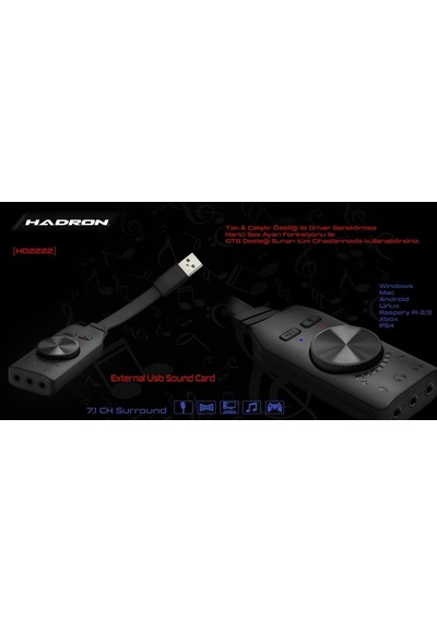 Hadron HD2222 Kablolu 7.1 USB Ses Kartı