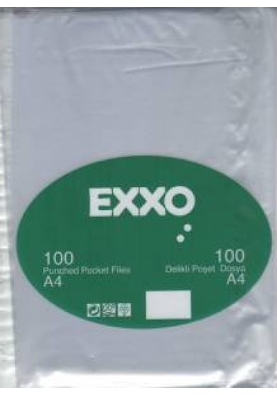 Exxo Delikli Poşet Dosya A4 Şeffaf 100'lü