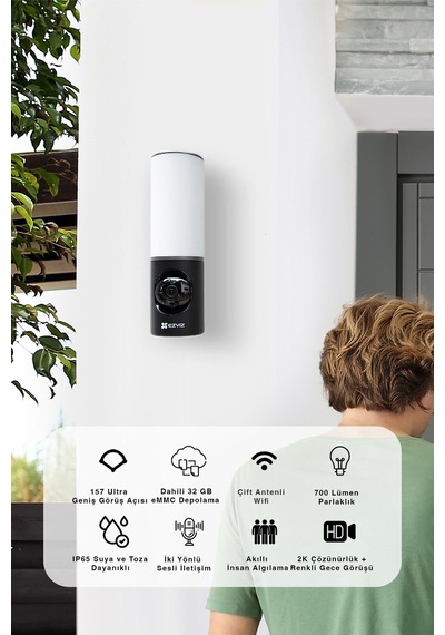 Lc3 Duvar Tipi Güvenlik Kamerası Full Hd, Led Işıklı, İki Yönlü Ses Fynix Teknoloji-129834