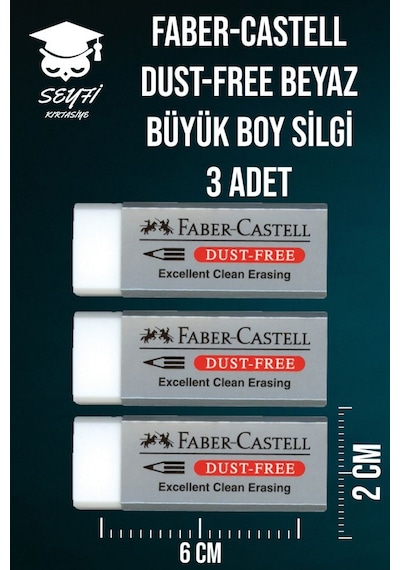Faber-castell Dust-free Beyaz Büyük Boy Silgi 3 Adet %100