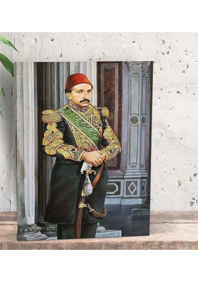 Bk Gift Sultan Iı Abdülhamid Han Tasarımlı Dekoratif Mini Kanvas
