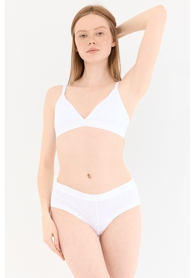 Naphor Touch Beyaz Boyshort Külot Gri