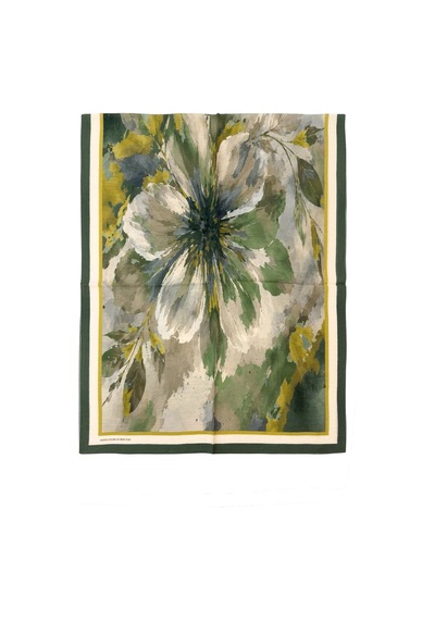 Benetton Desenli Fiore Şal - 1043 - Haki