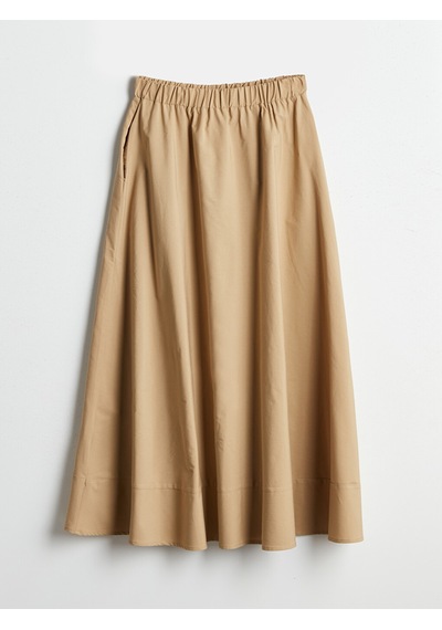 Lcw Modest Haki Beli Lastikli Poplin Kloş Etek
