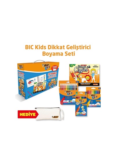 Bic 37 Parça Dikkat Geliştirici Boyama Seti Kalem Kutusu Hediyeli