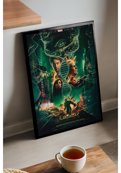 Hulk Siyah Ahşap Çerçeveli Poster, Dekoratif Film Duvar Tablosu