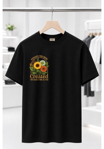 Bayloranzzo Perhaps %100 Pamuk Heavy Cotton Premium Kalite Kadın Tişört Siyah
