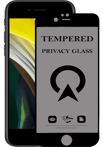 Apple Uyumlu   iPhone SE 2020 ile Tam Kaplayan Hayalet Privacy Temperli Cam Ekran Koruycu Siyah
