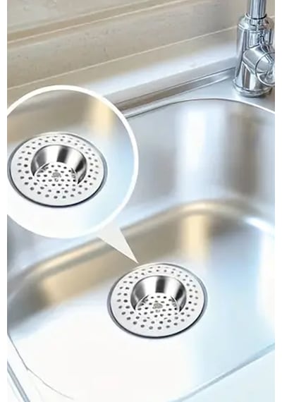Thentech Metal Lavabo Süzgeci Banyo Küvet Gider Süzgeci Tıkanma Önleyici Metal Lavabo Süzgeci Gri