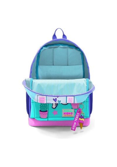 Coral High Kids Turkuaz Pembe Dondurmalı Kedi Desenli Okul Sırt Çantası 23751