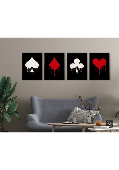 Bk Home Iskambil Tasarımlı 4'Lü Kanvas Tablo 50X70Cm-4 (512115259)