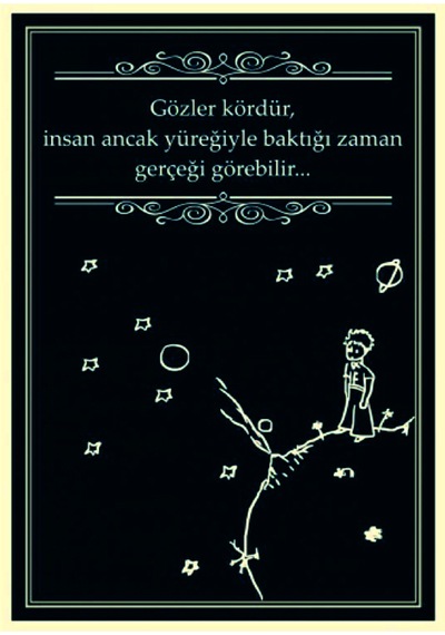 Küçük Prens Sözlü Ahşap Mdf Tablo Duvar Dekoru Dekoratif Tablo Ofis Salon Hediyelik