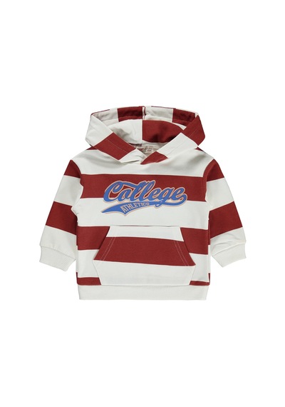 Silversun Kids Silversun College Baskılı Kapşonlu 2-7 Yaş Sweatshirt - Bordo