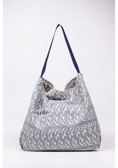 Fabric Craft Bag Omuz Çantası Desenli Pamuklu Gri Gri