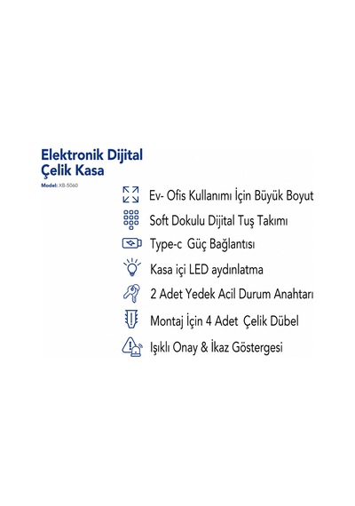 X-bay Dijital Çelik Kasa Büyük Boy