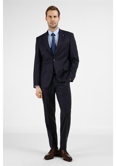 İmza Lacivert Mono Yaka 6 Drop Comfort Fit Tam Astar Yünlü Takım Elbise 1001255178