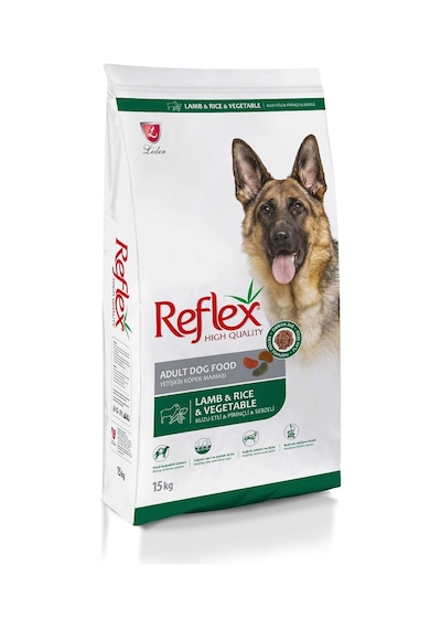 Reflex Kuzu Etli Pirinçli ve Sebzeli Yetişkin Köpek Maması 15 KG