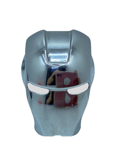 ŞüsCarOto Start Stop Tuşu Kapağı Iron Man Metal Tuş Koruyucu Dekoratif Özel Çinko Alaşım Krom (00)