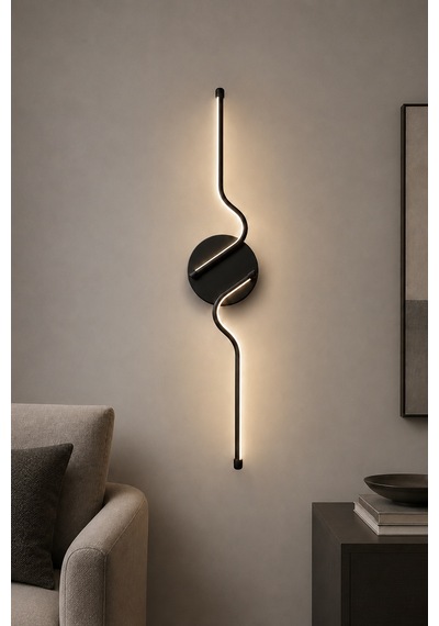 AvizeGO Kuno Modern Led Duvar Apliği Günışığı Siyah